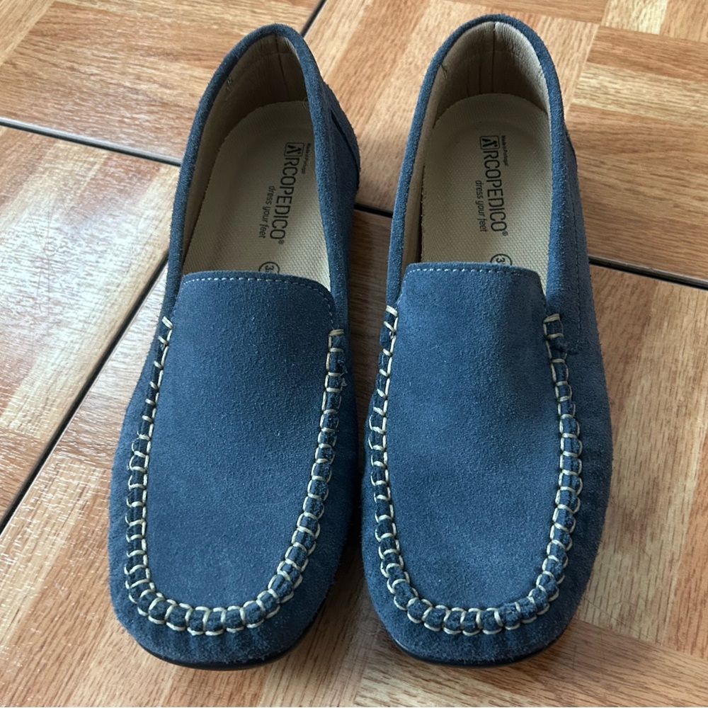 Women’s Blue Suede Loafers